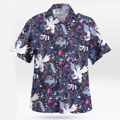 Night Slash Pokemon Hawaiian Shirt – Dark Tone Battle Style - Tropi Hawaiian Shirts