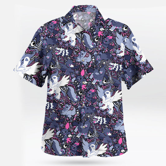 Night Slash Pokemon Hawaiian Shirt – Dark Tone Battle Style - Tropi Hawaiian Shirts