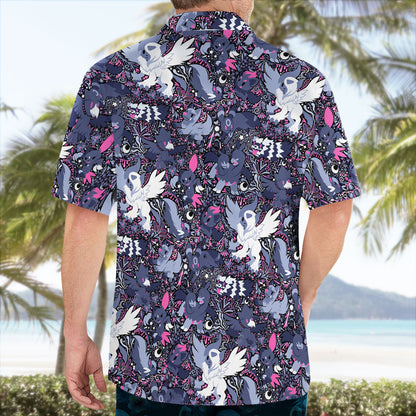 Night Slash Pokemon Hawaiian Shirt – Dark Tone Battle Style - Tropi Hawaiian Shirts
