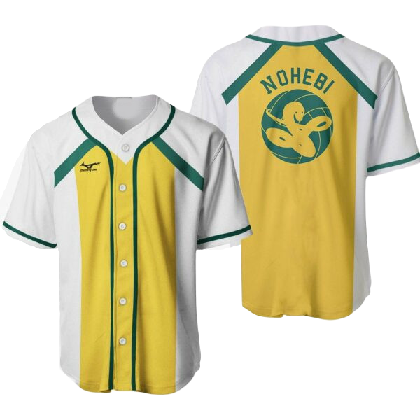 Haikyuu Baseball Jersey Nohebi the Snake Haikyuu Jersey Shirt White Yellow Unisex Adult New Release