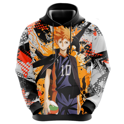  Haikyuu Hoodie Hinata Shoyo Cool Black White Hoodie Anime Hoodie   Colorful