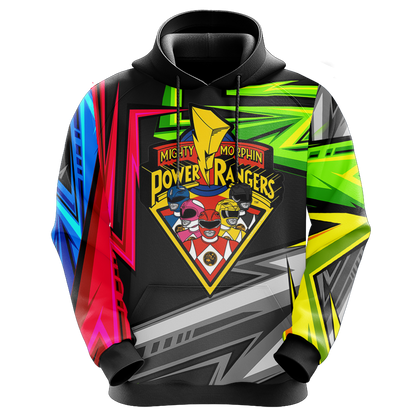 Power Ranger Hoodie Mighty Morphin Power Rangers Team Black Hoodie