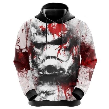  SW Hoodie Stormtrooper Splatter Color White Red Hoodie Apparel For SW Fan   