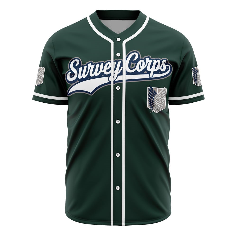 Attack on Titan Baseball Jersey Survey Corps Ackerman Attack on Titan Jersey Shirt Green Unisex Adult New Release