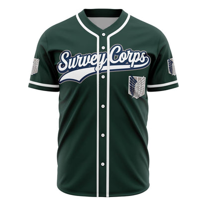 Attack on Titan Baseball Jersey Survey Corps Ackerman Attack on Titan Jersey Shirt Green Unisex Adult New Release