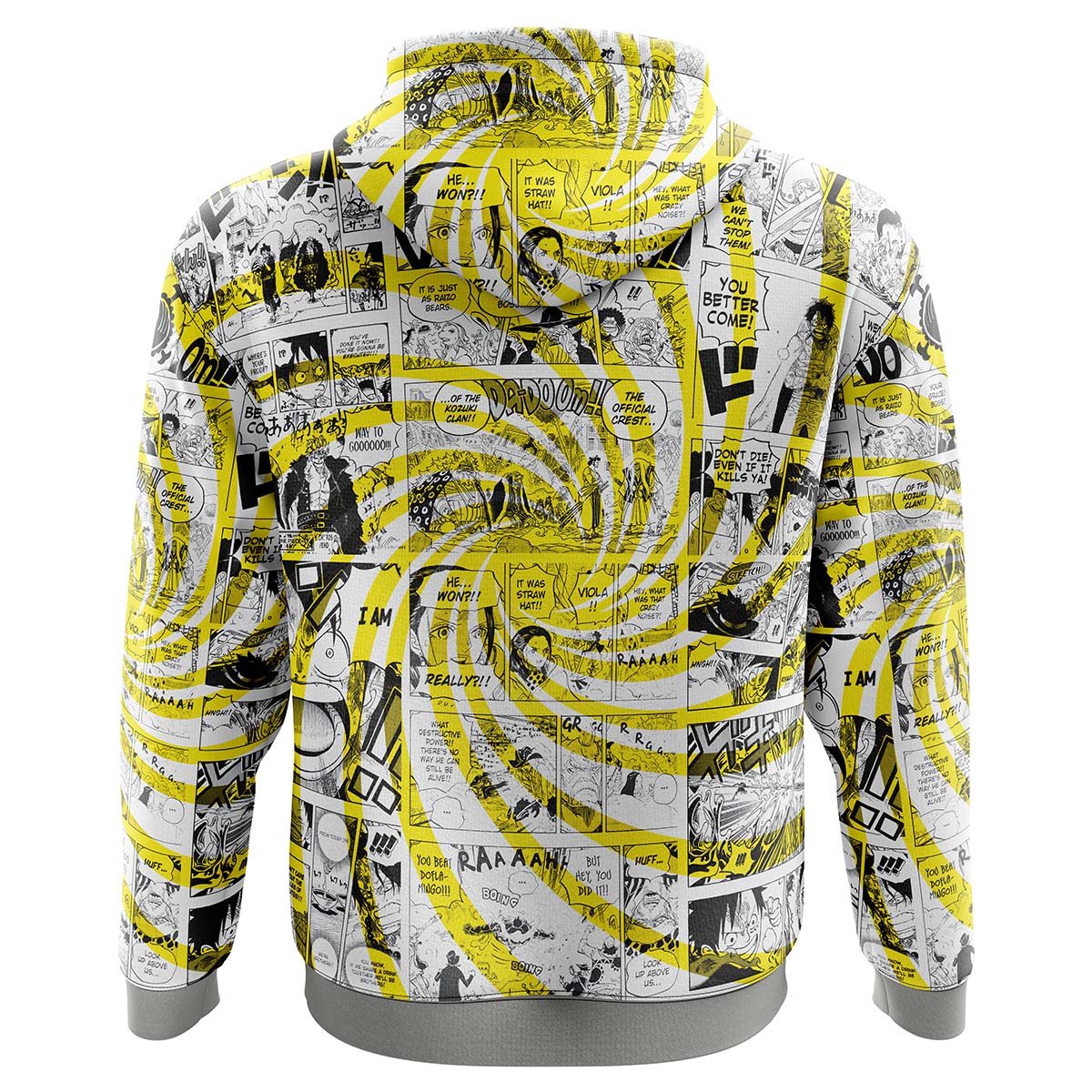 One Piece Hoodie One Piece Blazing Force Luffy Comic Pattern Hoodie White Yellow Unisex - Cozy Hoodie For Cold Weather