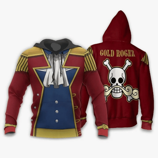 One Piece Hoodie One Piece Gol D Roger Suit Costume Hoodie Red Unisex - Cozy Hoodie For Cold Weather