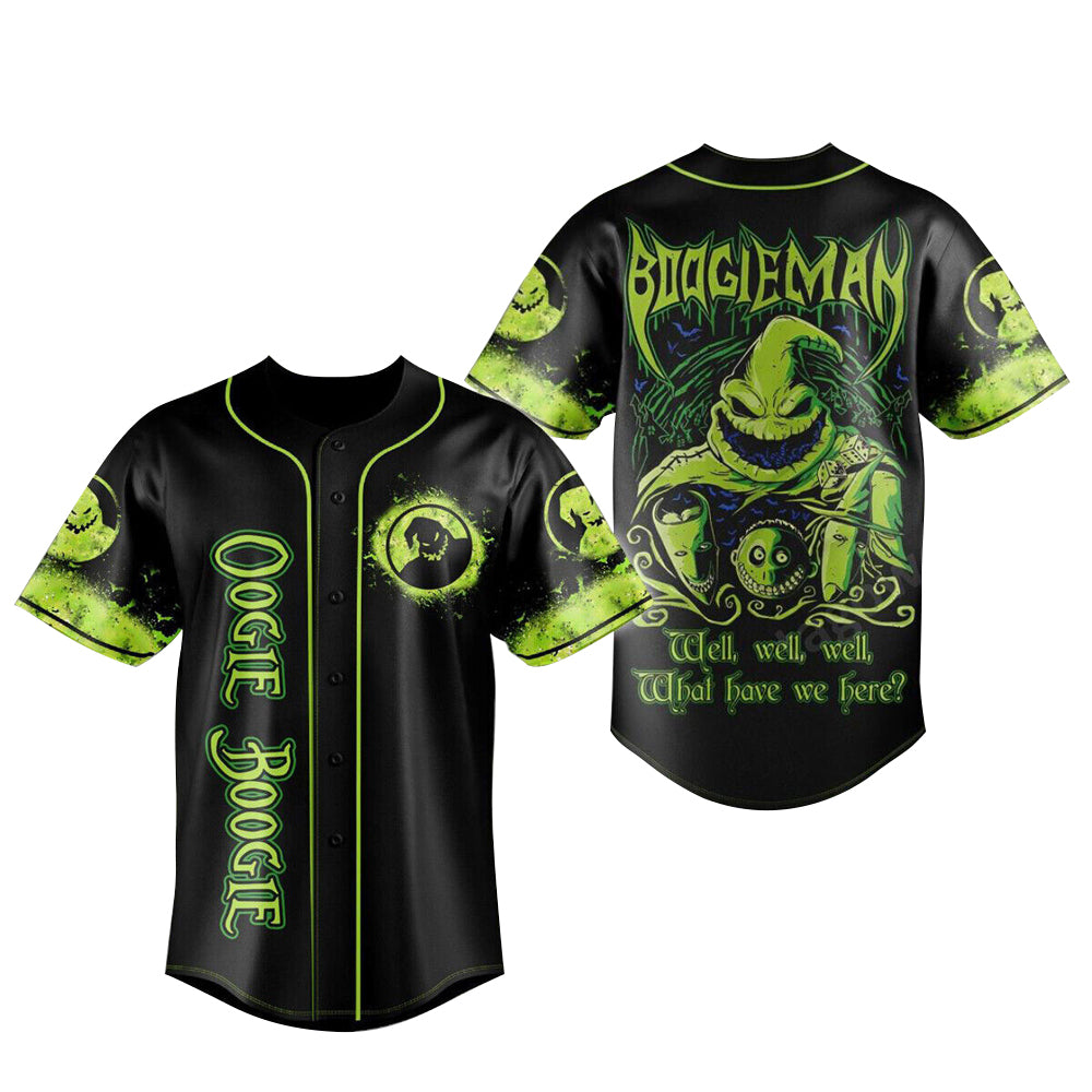Tnbc Baseball Jersey Oogie Boogie Well Well Jersey Shirt Black Green Unisex Adult