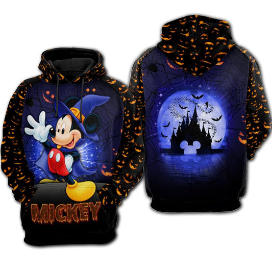  DN Halloween Hoodie MK Mouse Wizard DN Castle Halloween Night Hoodie