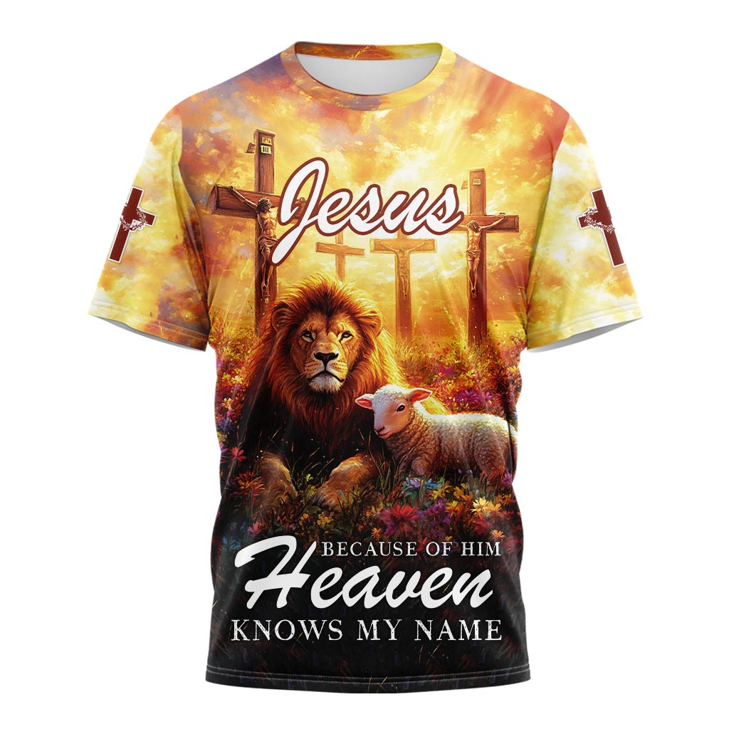 Jesus Because of Him Heaven Know my Name 3D TShirt