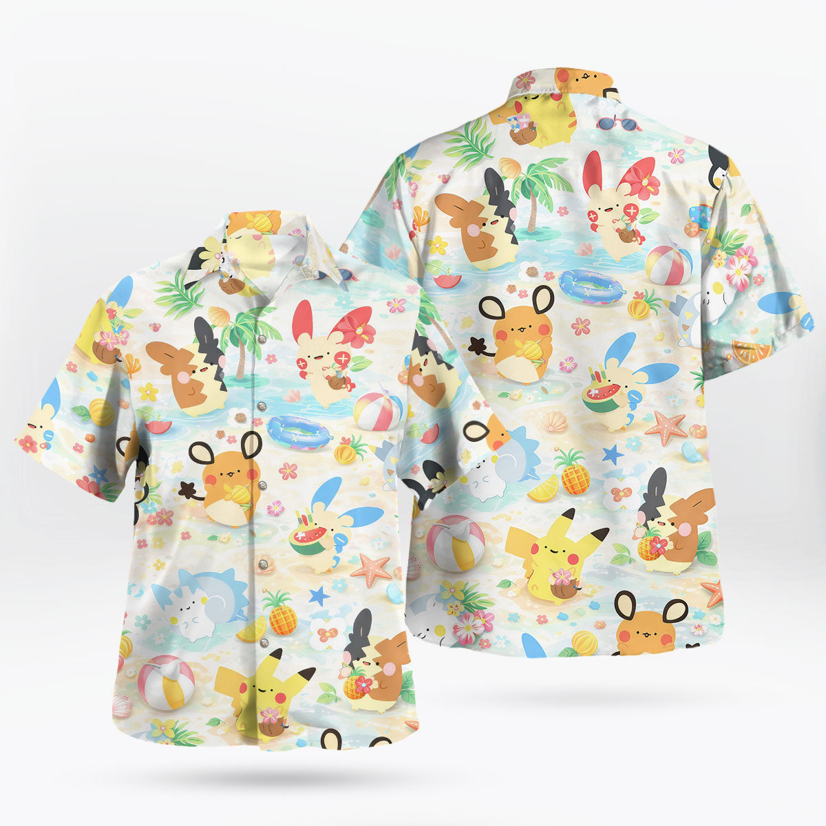 Pastel Pokemon Beach Party Kawaii Hawaiian Shirt