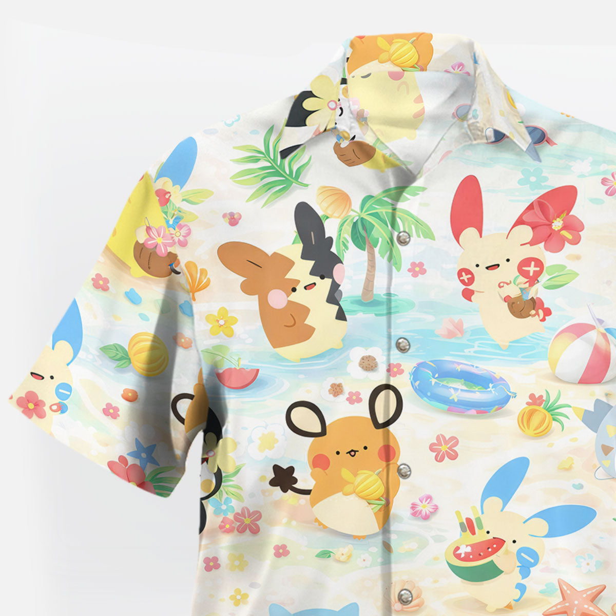 Pastel Pokemon Beach Party Kawaii Hawaiian Shirt