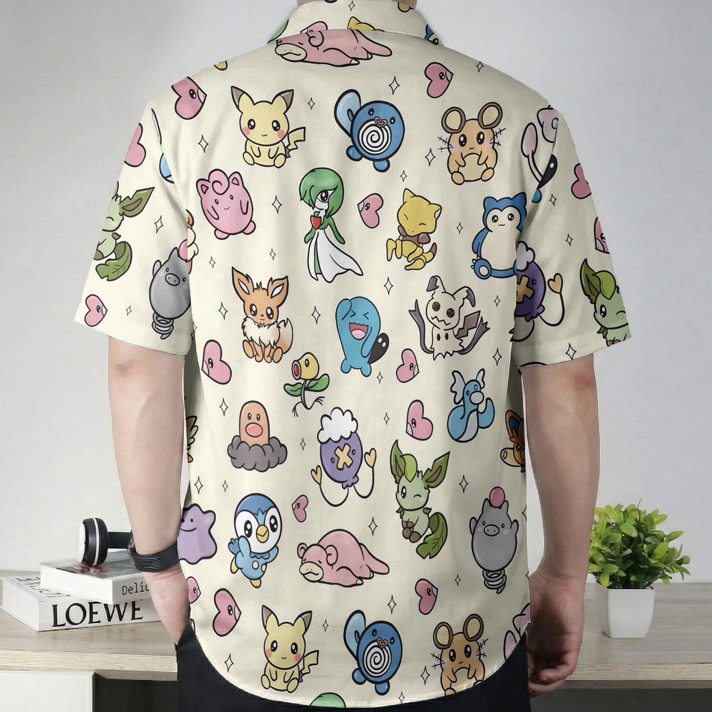 Pastel Yellow Kawaii Pokemon Character Hawaiian Shirt