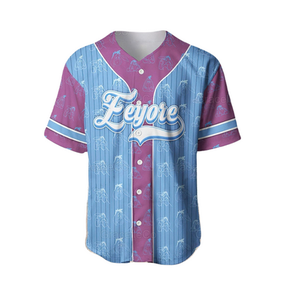 Winnie the Pooh Baseball Jersey Eeyore Playing Football Winnie the Pooh Jersey Shirt Blue Purple Unisex Adult