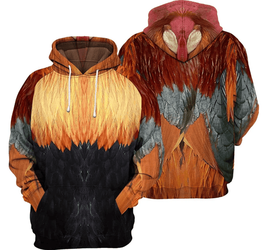 Chicken Hoodie Rooster Feather Graphic Costume Hoodie Colorful Unisex - Cozy Hoodie For Cold Weather