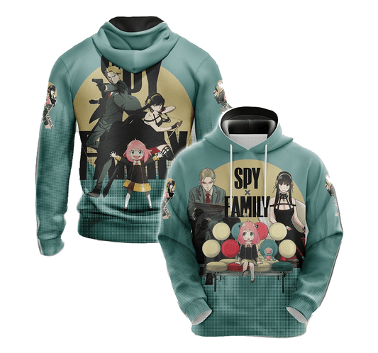 Spyxfamily Hoodie Spyxfamily Fighting Pose Graphic Hoodie Green Unisex - Cozy Hoodie For Cold Weather