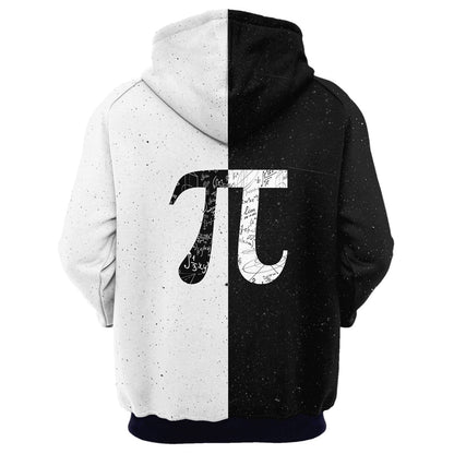 Pi Hoodie Pi Universe Symbol Graphic Hoodie Math Hoodie Black White Unisex - Cozy Hoodie For Cold Weather