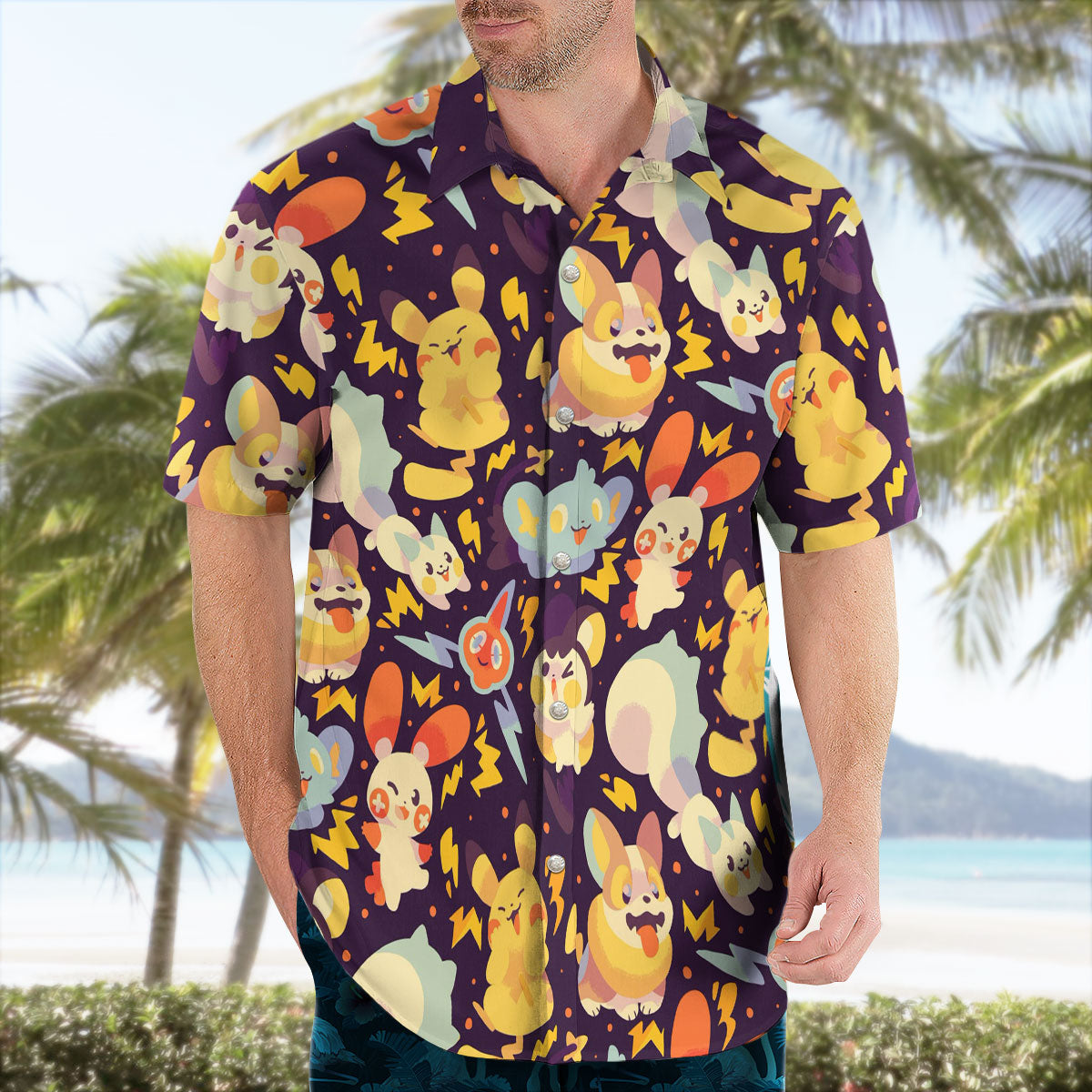 Pikachu and Friends Pattern Pokemon Hawaiian Shirt - Tropi Hawaiian Shirts