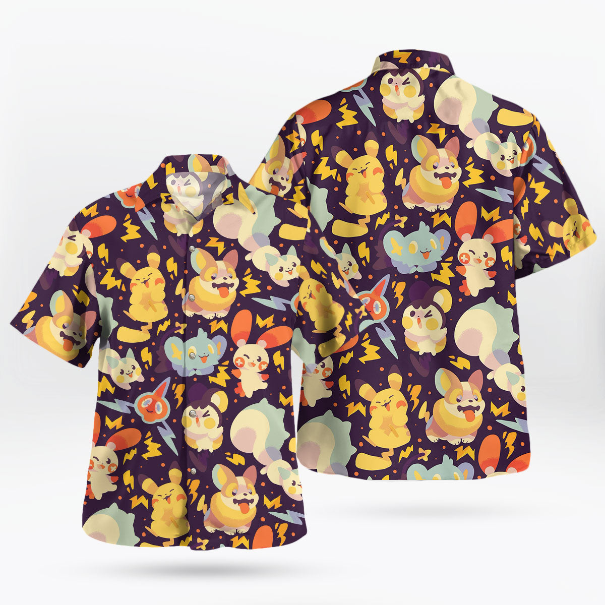 Pikachu and Friends Pattern Pokemon Hawaiian Shirt - Tropi Hawaiian Shirts