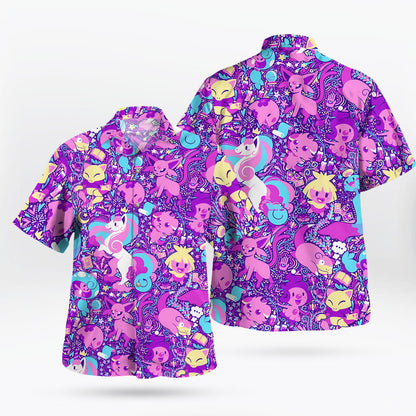 Pink Pokemon Hawaiian Shirt – Step Into a Pink Fantasy World | Tropi Hawaiian Shirts Store