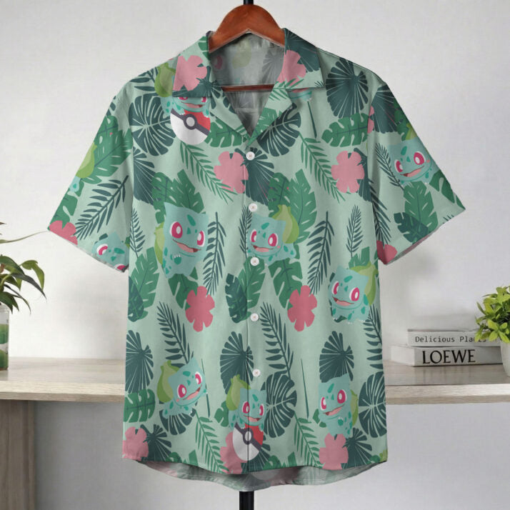 Pokemon Bulbasaur Tropical Green Hawaii Shirt