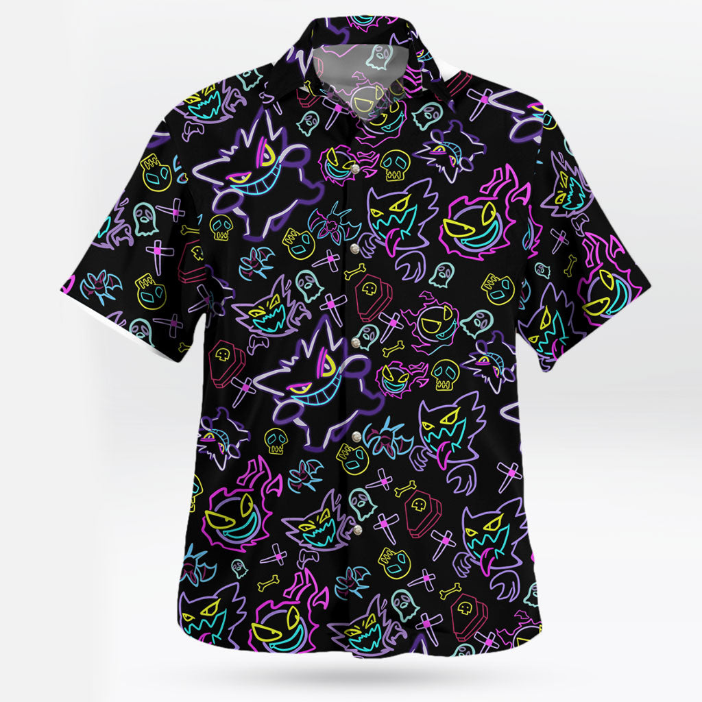 Pokemon Gengar Pattern Aloha Shirt – Unique Anime Hawaiian Shirt for Fans - Tropi Hawaiian Shirts