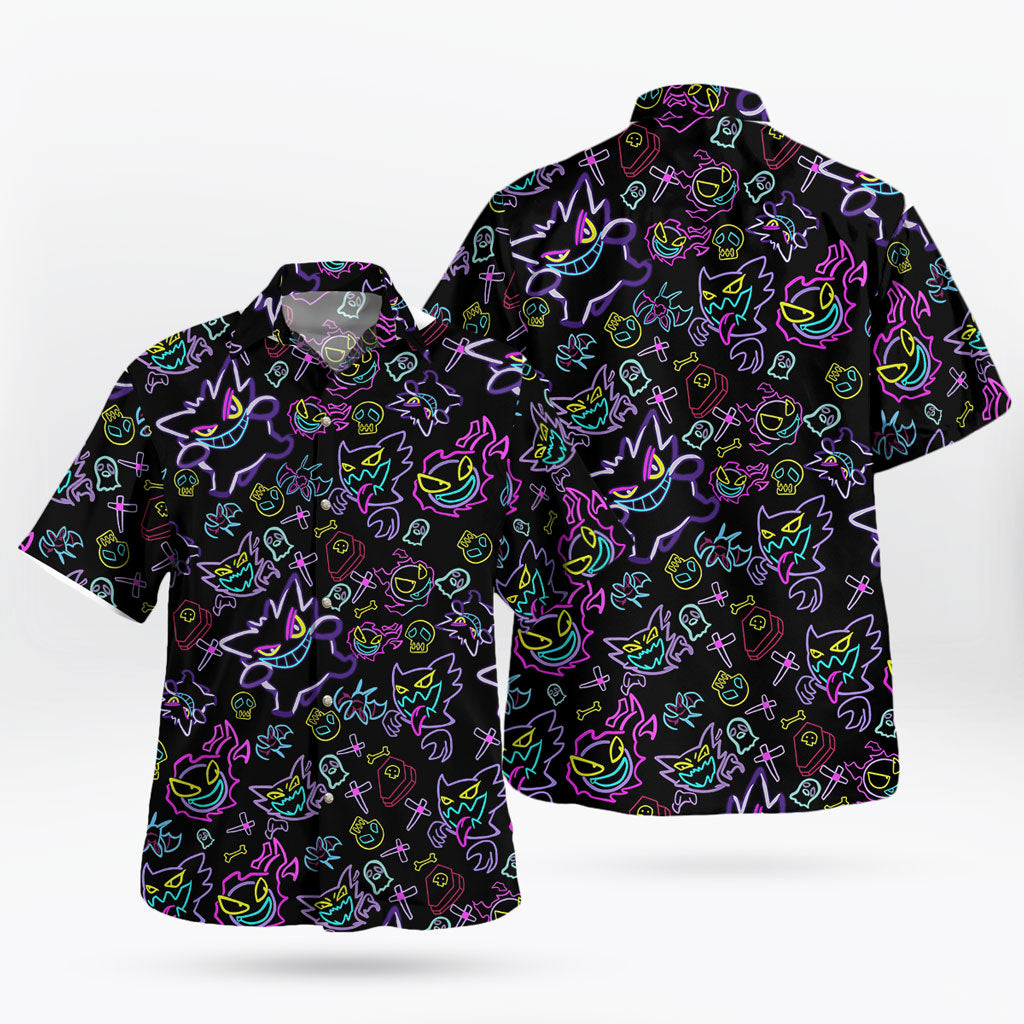Pokemon Gengar Pattern Aloha Shirt – Unique Anime Hawaiian Shirt for Fans - Tropi Hawaiian Shirts