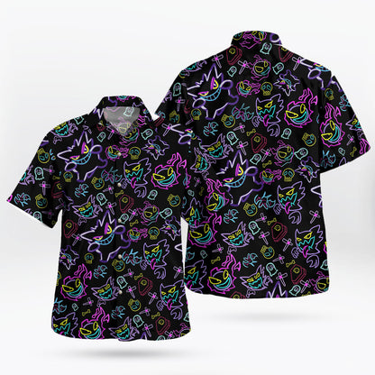 Pokemon Gengar Pattern Aloha Shirt – Unique Anime Hawaiian Shirt for Fans - Tropi Hawaiian Shirts