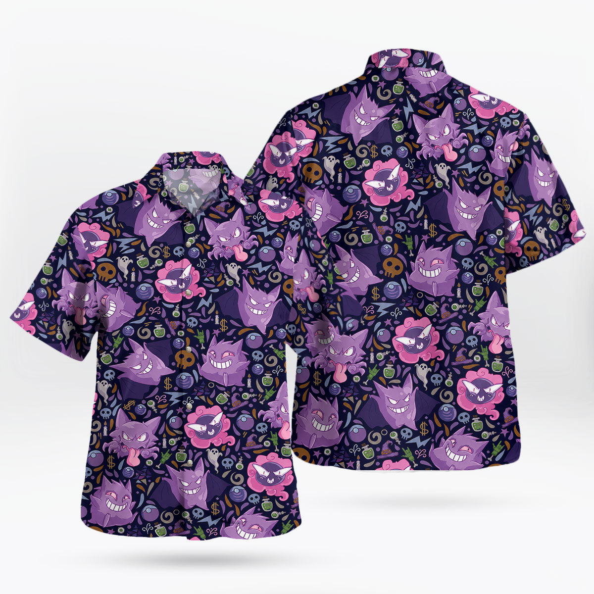 Gengar Halloween Mischief Hawaiian Shirt