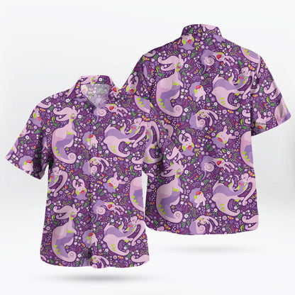Pokemon Goodra Purple Floral Hawaiian Shirt | Tropi Hawaiian Shirts Store