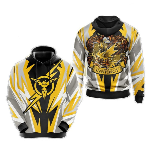 Pokemon Hoodie Pokemon House Instinct Graphic Hoodie Yellow White Unisex - Cozy Hoodie For Cold Weather