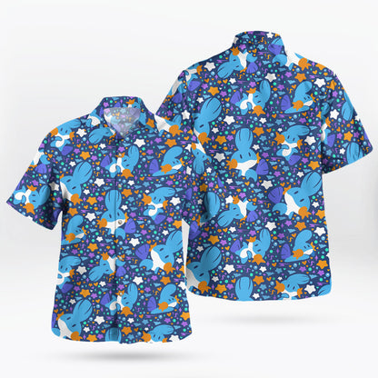 Pokemon Mudkip Blue Aloha Pattern Hawaiian Shirt