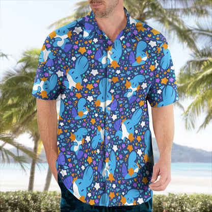 Pokemon Mudkip Blue Aloha Pattern Hawaiian Shirt