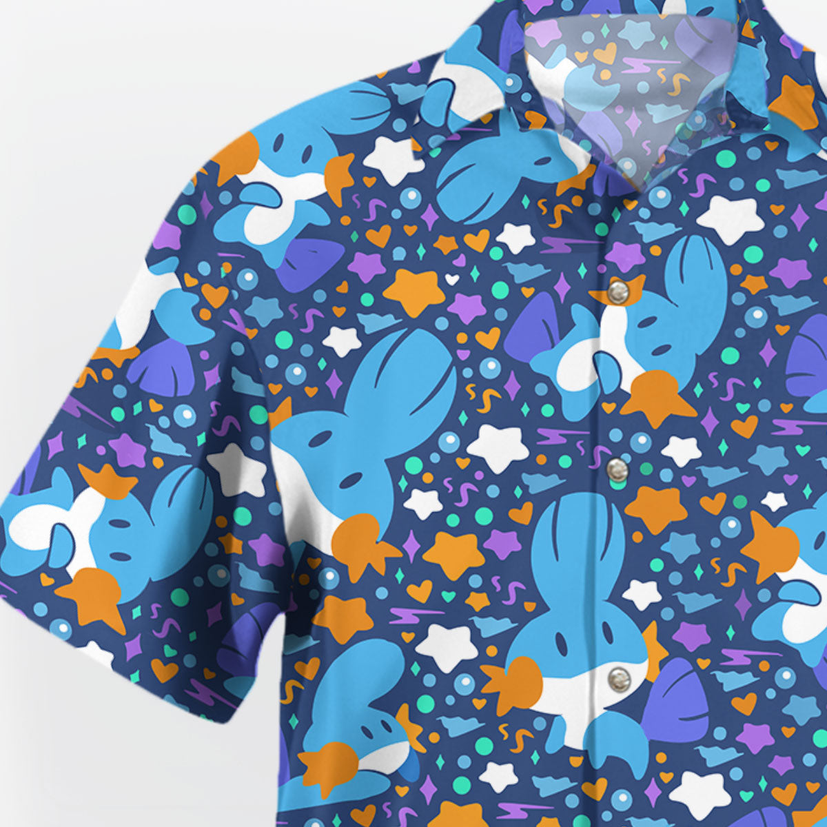 Pokemon Mudkip Blue Aloha Pattern Hawaiian Shirt