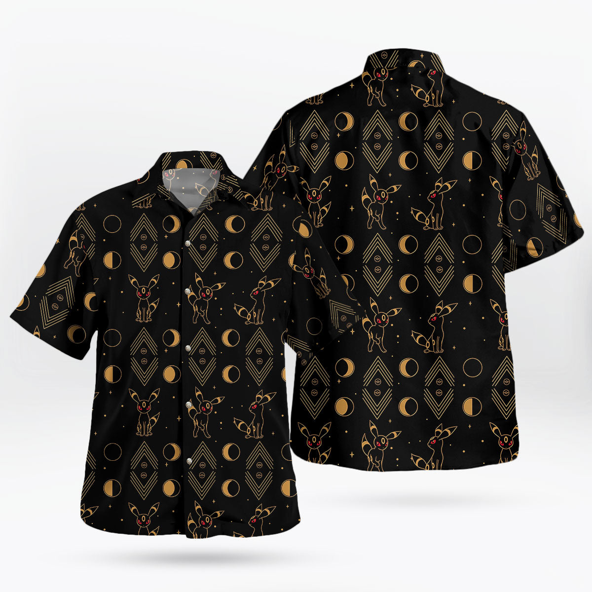Pokémon Umbreon Moon Phase Tropical Hawaiian Shirt