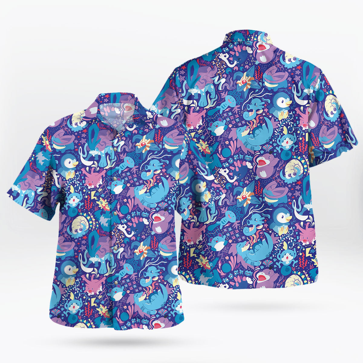 Pokemon Water-Type Sea Breeze Aloha Pattern Hawaiian Shirt