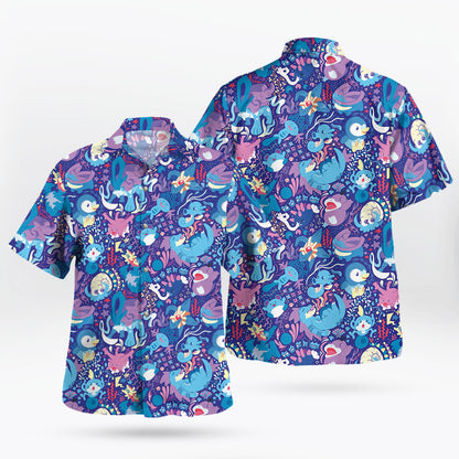 Pokemon Water-Type Sea Breeze Aloha Pattern Hawaiian Shirt