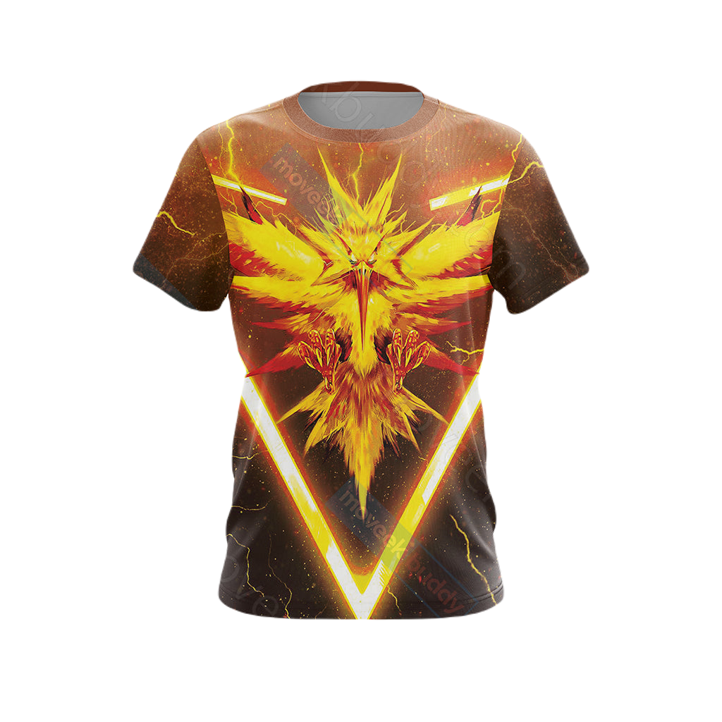 Pokemon T-Shirt Pokemon Go Team Instinct T-Shirt Yellow Unisex - Trendy Gift For Men & Women