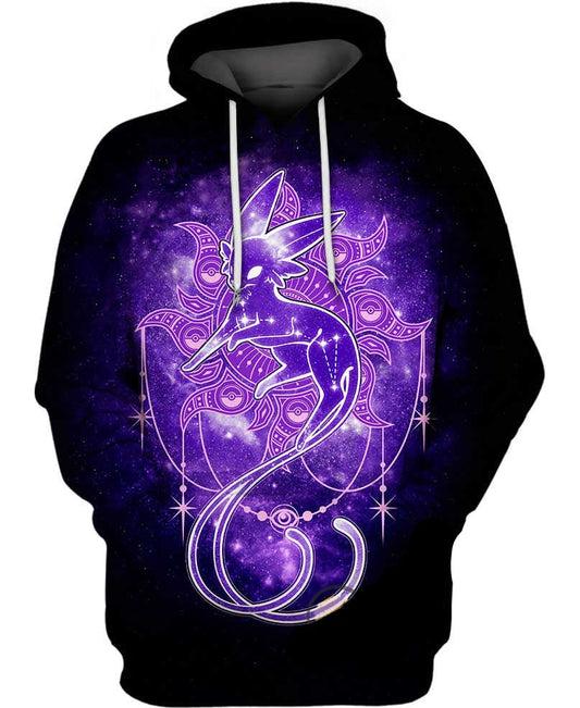 Pokemon Hoodie Psiana Pokemon Star And Galaxy Hoodie Black Purple Unisex - Cozy Hoodie For Cold Weather