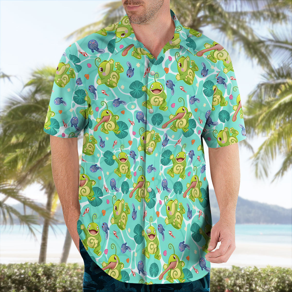 Politoed and Poliwag Pokémon Hawaiian Shirt | Tropi Hawaiian Shirts Store