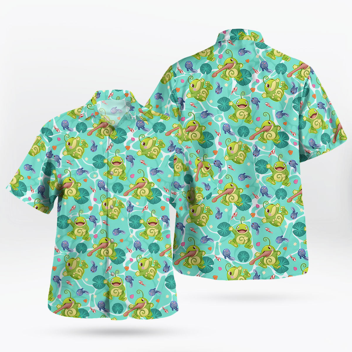 Politoed and Poliwag Pokémon Hawaiian Shirt | Tropi Hawaiian Shirts Store