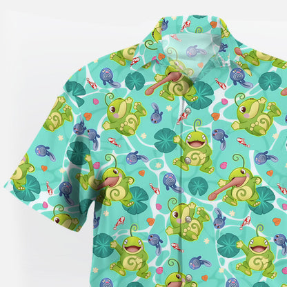 Politoed and Poliwag Pokémon Hawaiian Shirt | Tropi Hawaiian Shirts Store