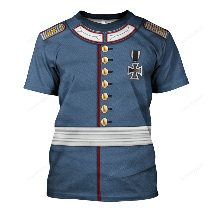 Historical Hoodie Prussian Officer Prussian Army 1871 Costume T-shirt Blue Unisex