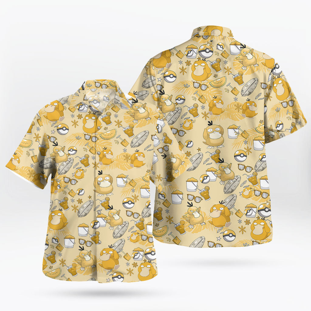 Psyduck Summer Mood Hawaiian Shirt – Funny & Relaxed Pokemon Vibes
