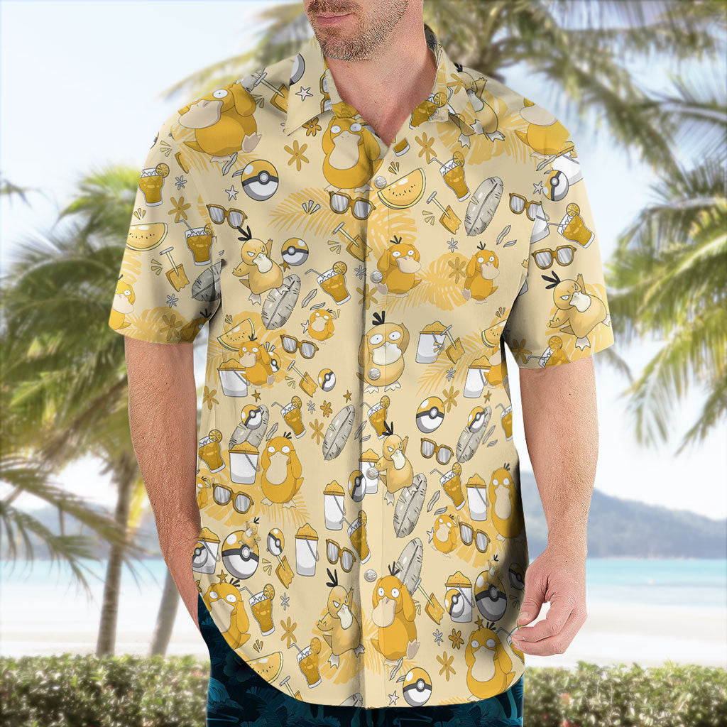 Psyduck Summer Mood Hawaiian Shirt – Funny & Relaxed Pokemon Vibes