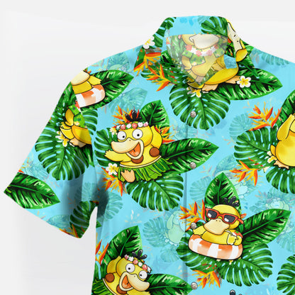 Psyduck Tropical Leaves Summer Pokemon Hawaiian Shirt