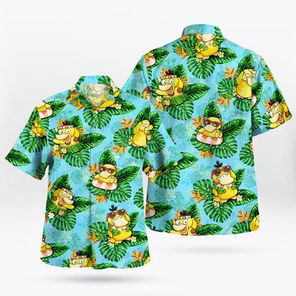 Psyduck Tropical Leaves Summer Pokemon Hawaiian Shirt