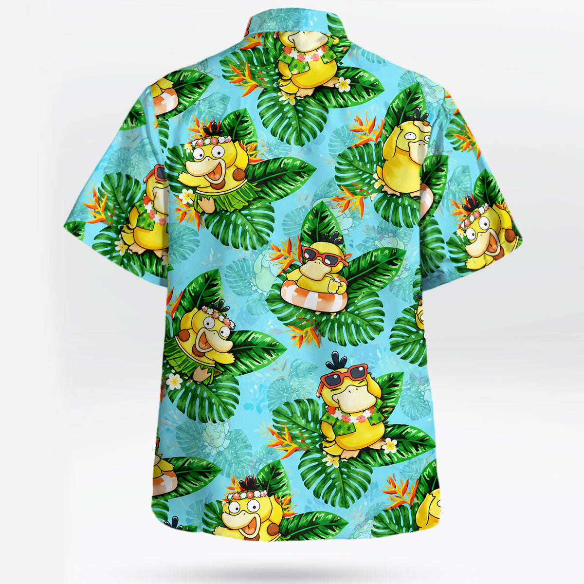 Psyduck Tropical Leaves Summer Pokemon Hawaiian Shirt