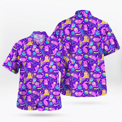 Purple Slowpoke Vaporwave Pokemon Hawaiian Shirt