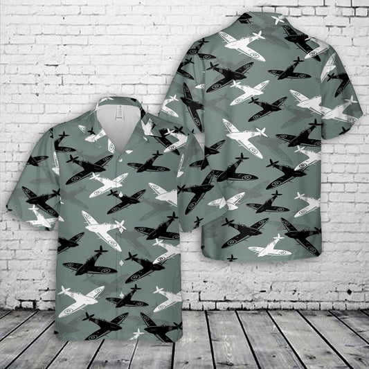 RAF Spitfire Silhouette Hawaiian Shirt